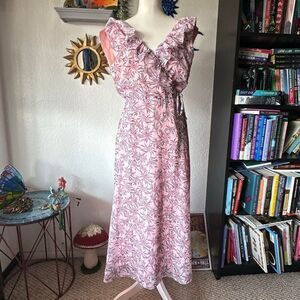 Pomelo Collection Small Floral sheer Wrap dress